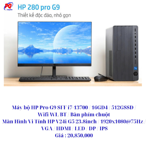 PC HP 280 Pro G9 SFF i7-13700 , Ram 16, SSD 512Gb, LCD 24inch