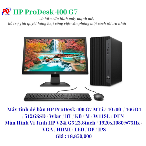 Máy tính để bàn HP ProDesk 400 G7 MT i7-10700